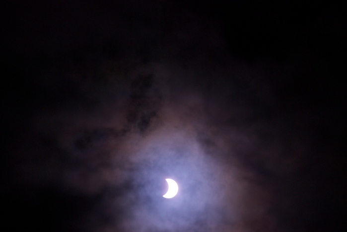 The partial eclipse after totality